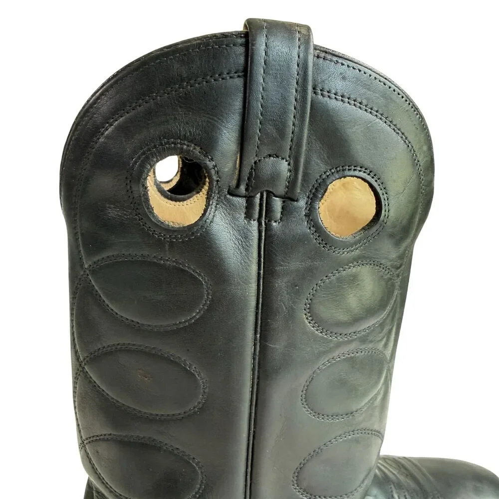 Biltrite Men's Black Leather Western Cowboy Boots Size 12D Non-Slip Made In USA